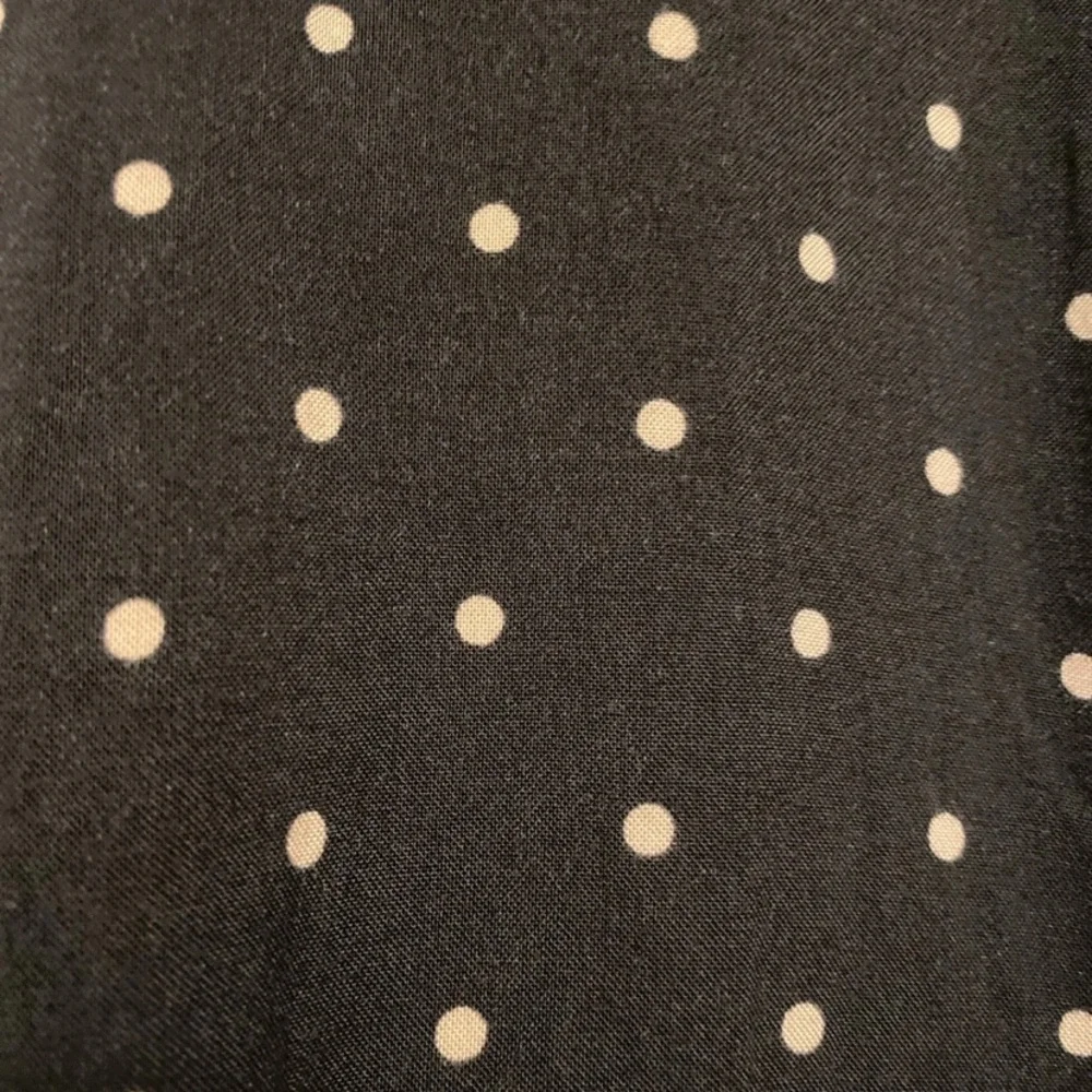 Express Black Midi Dress with Beige Polka Dots